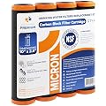 Aquaboon 1 Micron Carbon Block Water Filter 10 x 2.5 - CTO Whole House Water Filters for Countertop, Under Sink Setup Compatible with FXWTC, 4 Pack
