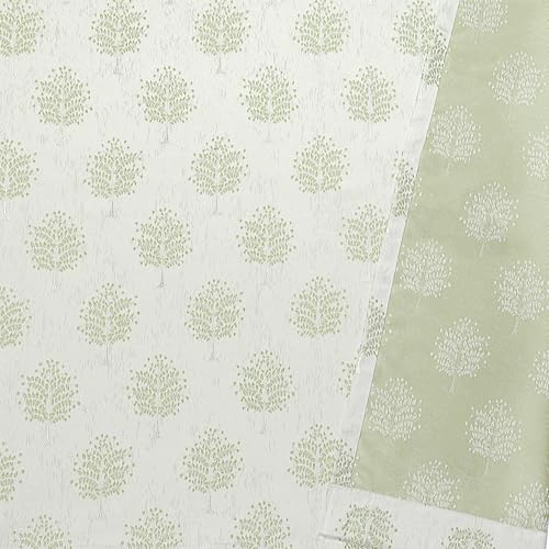 Image of Yellow Weaves 2 Pcs Jacquard Tree Eyelet Long Door Curtain - Perfect for Home, Office, Bedroom, Living Room & Balcony - 9 Feet (Pastel Green)