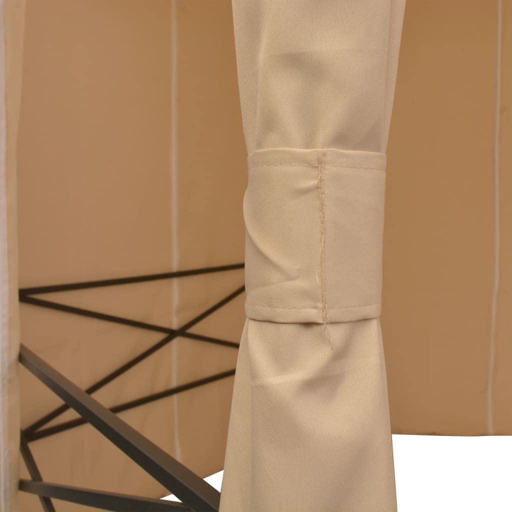 Gazebo da giardino esagonale con tende, 360 x 265 cm, tetto impermeabile e robusto telaio in acciaio, per eventi all'aperto