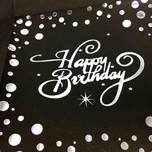 40Pcs Birthday Napkin Black With Silver Foil Napkin Disposable Cocktail Napkin Wedding Shower Engagement Party Anniversary Napkin Birthday Party Napkin For Adults And Children #TOP7
