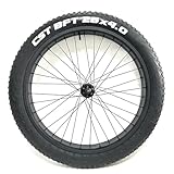 SZWEDI Front Wheel Fat Bike 26''x4.0 Tyre Bearing Hub Spokes Black Alloy Aluminum Snow Bicycle fatbike Sandbike Rim Wheel 26 Bolt On