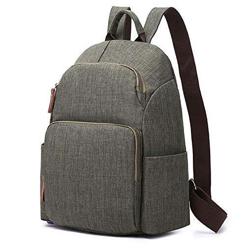 WYYHAA Mochila De Lona Vintage Impermeable con Puerto Carga USB Computadoras Mochilas