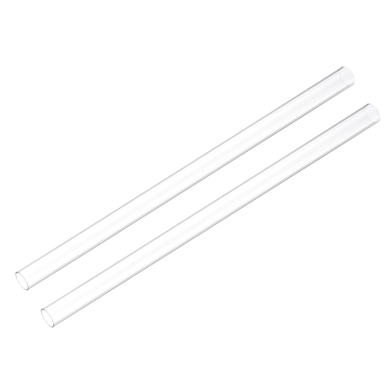 uxcell 2pcs Rigid Round Clear Tubing 11mm(7/16") ID x 14mm(5/9") OD x 1Ft(305mm) Length Plastic Tube