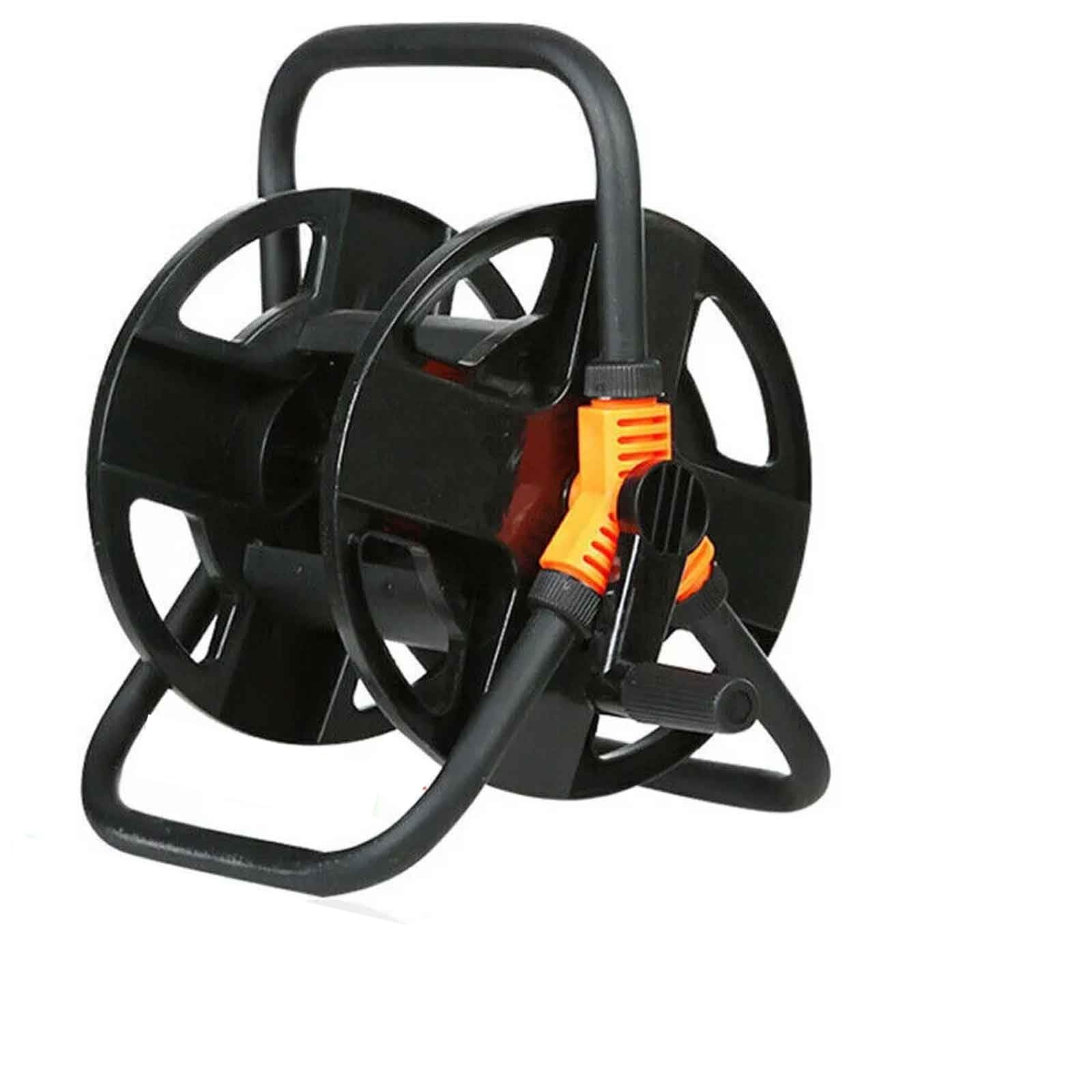 Portable Garden Hose Reel Cart 20M Water Pipe Storage Holder Trolley Wall Mountable & Free Standing with Rotating Handle