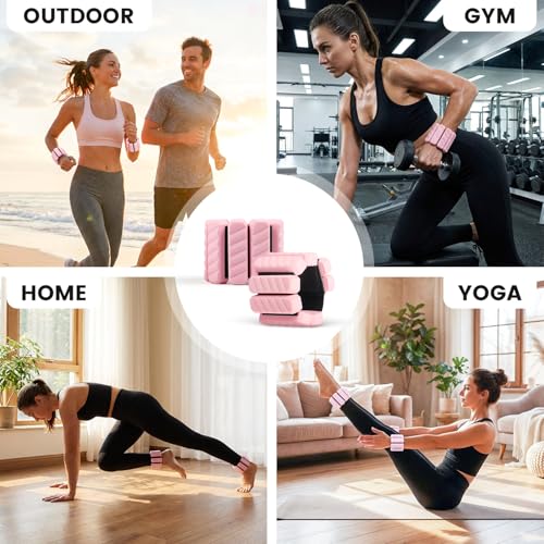 Image of Silicone Wrist & Ankle Weights | Wearable weights for yoga & toning. 0.5lb or 1lb per wrist. Sweat-resistant, adjustable fit with solid steel core.