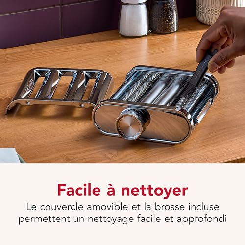 KitchenAid 5KSM3MPA Metalowy 3-częściowy zestaw wałków do makaronu i foremek do makaronu, w tym wałek do makaronu, krajalnica do spaghetti i frez Fettuccine, nasadka ze stali nierdzewnej do mikserów