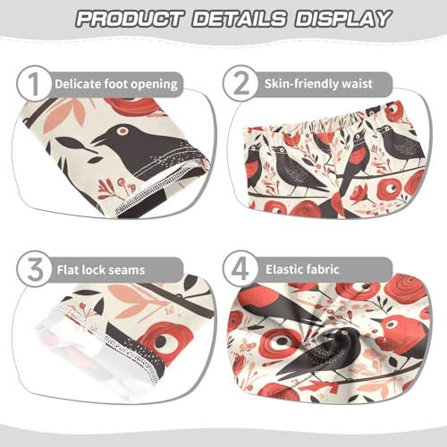 KLL Red Roses with Eyeballs and Black Crows Toddler Girls' Legging Stretchy High Waisted Workout Pants Exercise3