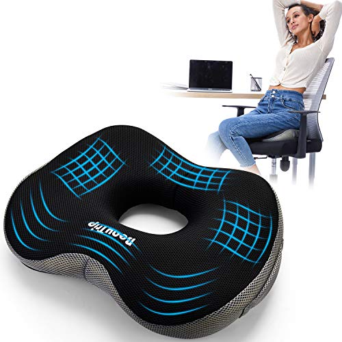 BEAUTRIP Coussin de Siège en Mousse à Mémoire | Ergonomique Coussin pour Le Coccyx | Coussin Anti Escarres pour Chaise Bureau Auto Voiture Fauteuil Roulant | Coussin de Chaise Confortable et Ferme