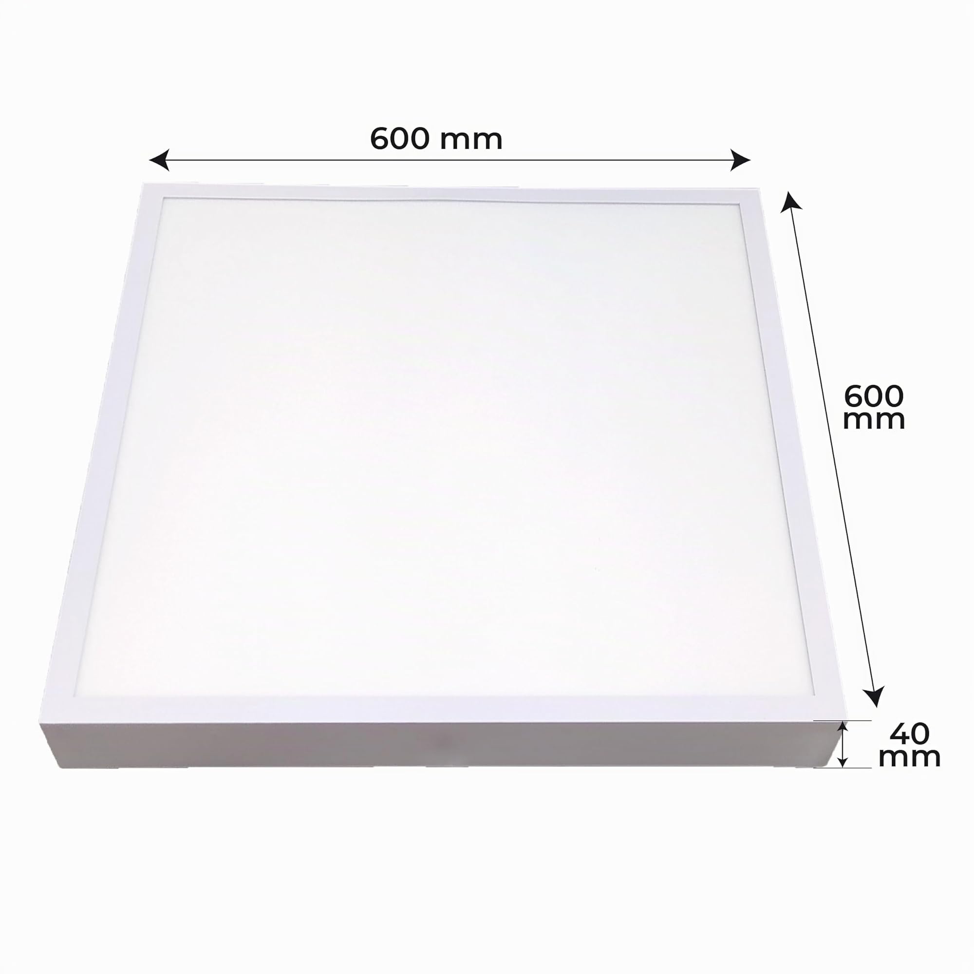 LED ATOMANT Packung mit 2 Quadatisch LED Oberfläche Deckenleucht 60x60cm 48W, CCT (Farbwahlschalter Warmweiß, Neutralweiß oder Kaltweiß), 5500 Lumen, Inklusive Treiber