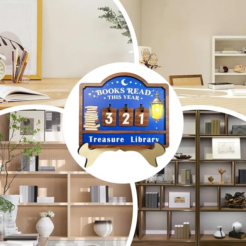 Contador de lectura de madera, el regalo ideal con placas intercambiables para lectores 6