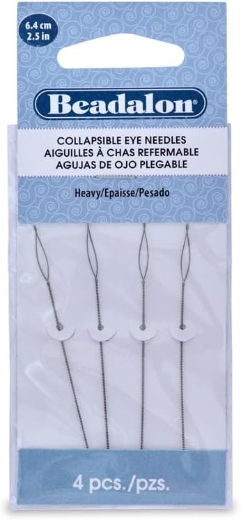 Artistic Wire Collapsible Eye Beading Needles Heavy (Package of 4)