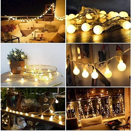 FANSIR Globe String Lights Waterproof, 9M/29.7ft 60 LED Plug in Fairy Lights, 8 Modes Christmas Lights Mains Powered Outdoor/Indoor Decorations for Bedroom, Patio, Gazebo, Garden Party(Warm White)