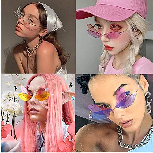 2PC Dragonfly shaped Rimless Sunglasses for Women Vintage Metal Frameless Butterfly Glasses for party Streetwear eyewear by YUGLS - Image 4