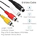 MECCANIXITY S Video Cable 5ft, 4 Pin S-Video Male to 3 RCA Male Composite Adapter Converter Transfer for TV Receiver Monitor
