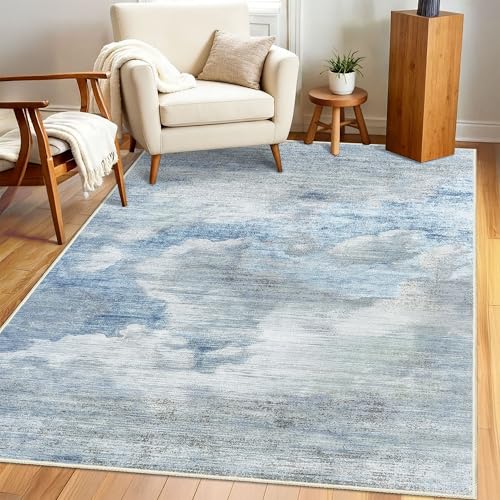 Castage Blue Rug 3x5 �􂦂�G���A���O �Q�� ���r���O���[�� �L�b�`�� ���� �x�b�h�T�C�h�A���_�����ۑ嗝�� �m���X���b�v �X���[�� �J�[�y�b�g