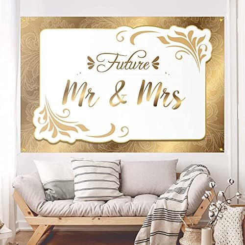 Amazon.com: Future Mr & Mrs Banner Decorations, Engagement Bridal ...