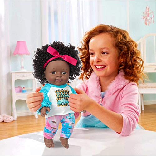 Muñeca Bebé Negra Realista 12 Pulgadas con Ropa miniatura 4