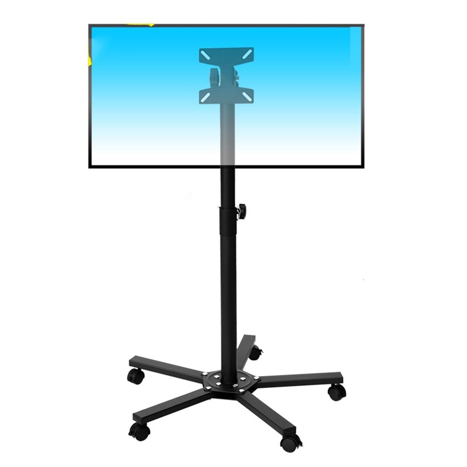 Supporto da Pavimento Universale Girevole A 360° per TV - Supporto TV con Ruote E Regolazione Dell'Angolazione, Carrello Mobile per TV per Schermi da 14 A 27 Pollici