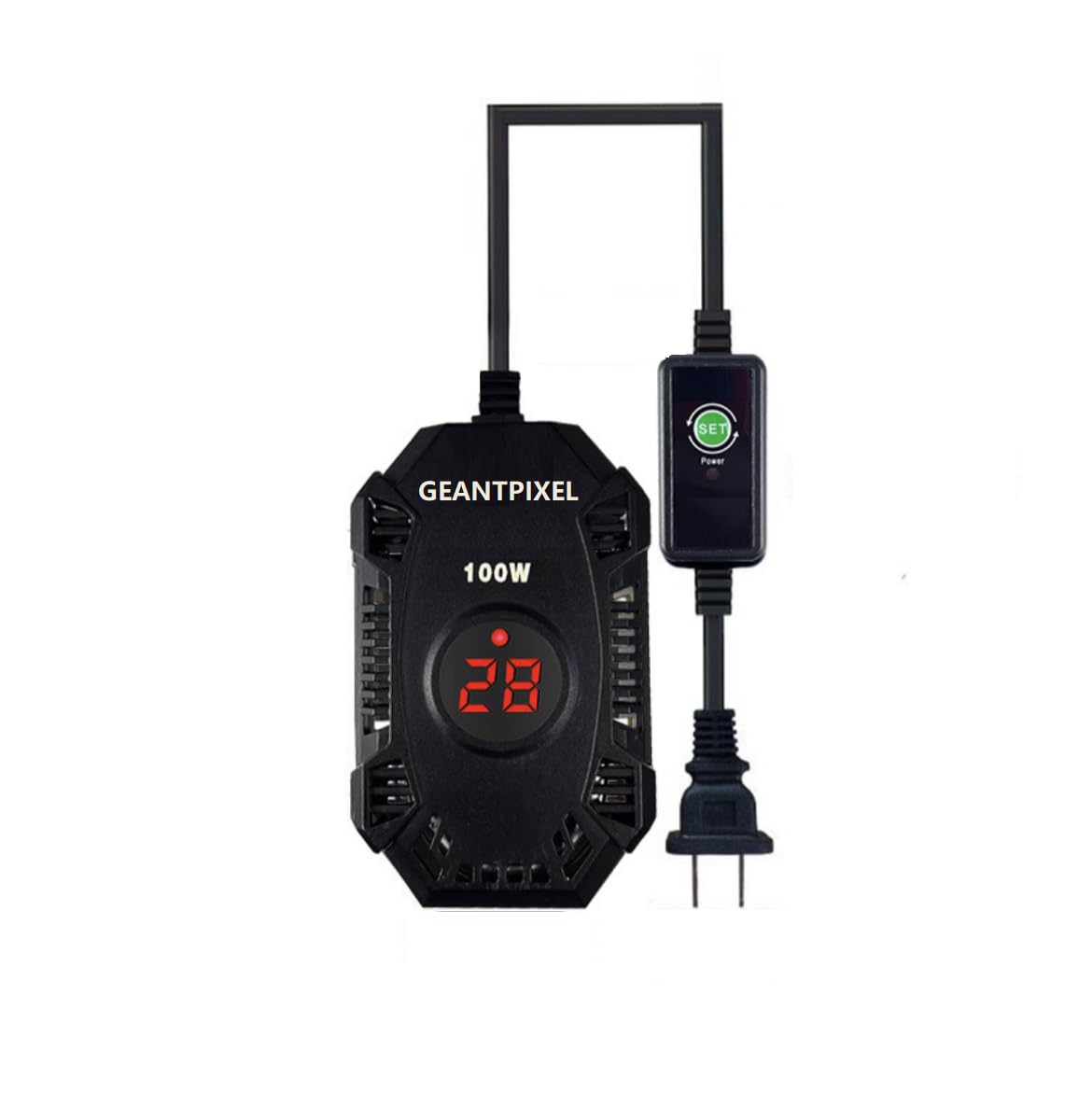 GEANTPIXEL Pequeño Calentador de Acuario para Peces y Tortugas Calefacción para Acuario con termómetro Integrado(125W)