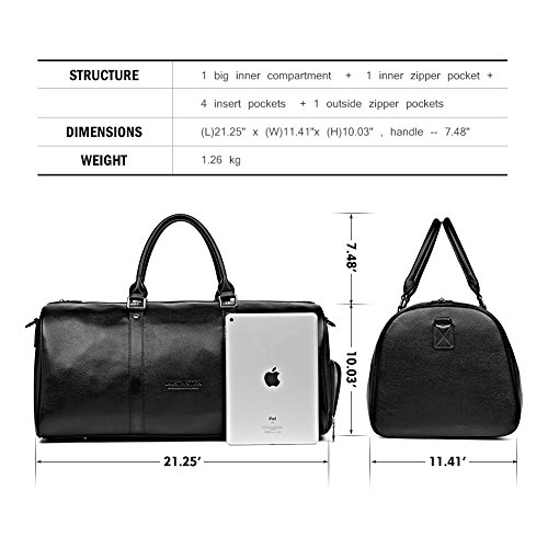 BOSTANTEN Genuine Leather Travel Weekender Overnight Duffel Bag Gym Sports Luggage Bags For Men