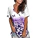 Produktbild N\P Damen und Blusen, leger, bequemer V-Ausschnitt, Blumendruck. Gr. Small, violett