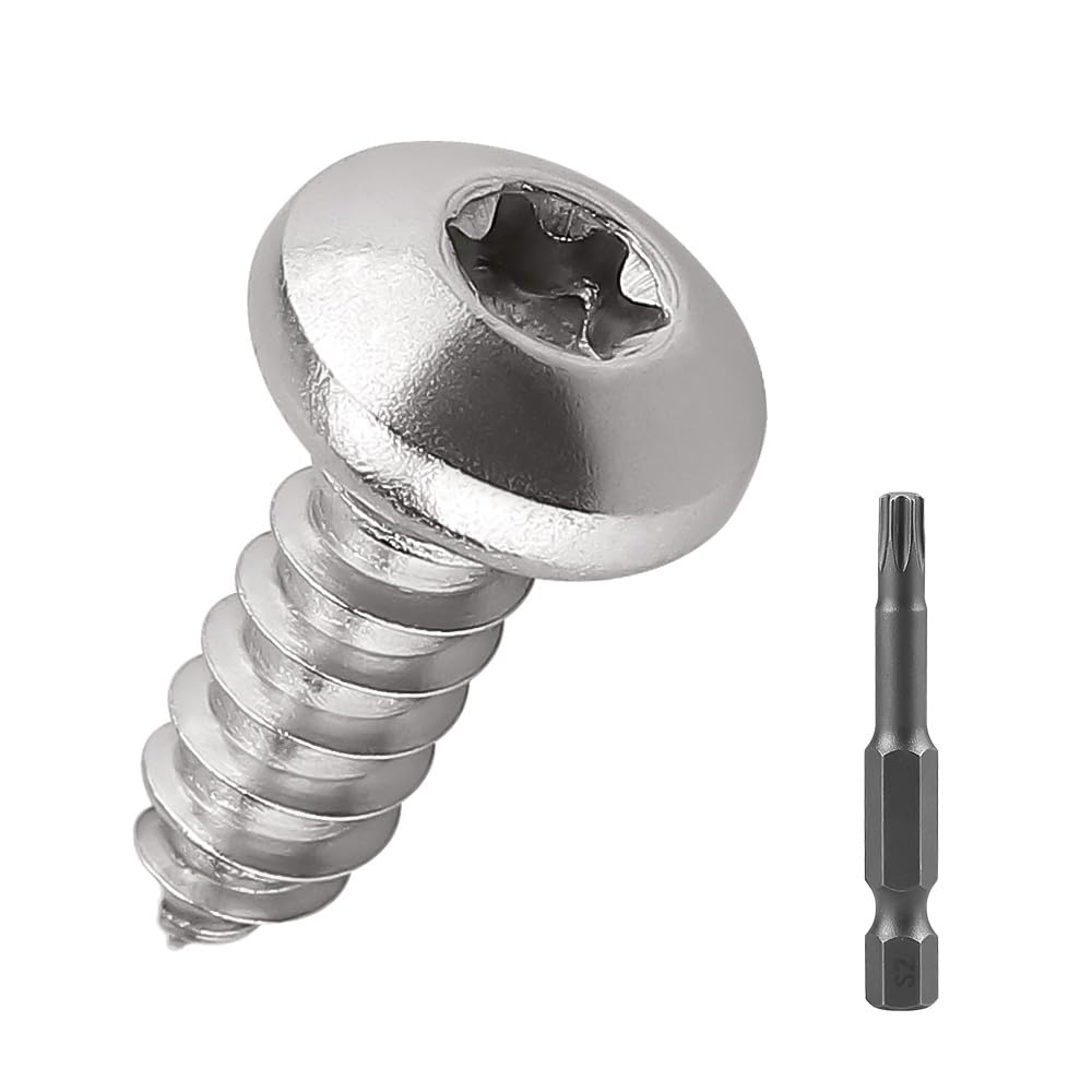 View 1 of 100pcs #6 x 1/2" Torx Pan Head Self Tapping Sheet Metal Screws 304 SS