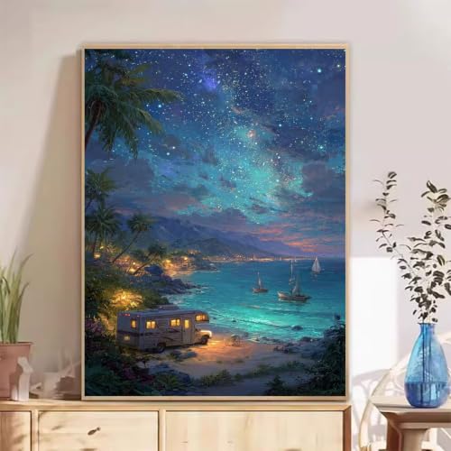 Kit Peinture Diamant Ciel Étoilé Grand Format Broderie Point de Croix Strass Cristal