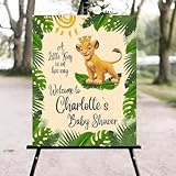 Animals Baby Shower Welcome Sign, Lion king Baby Shower Sign)*(