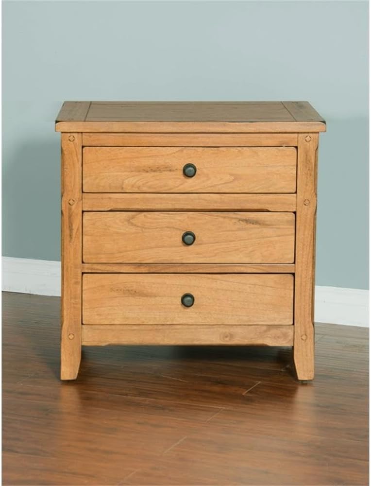 Sunny Designs Sedona 29" Petite Traditional Wood Night Stand in Rustic Oak