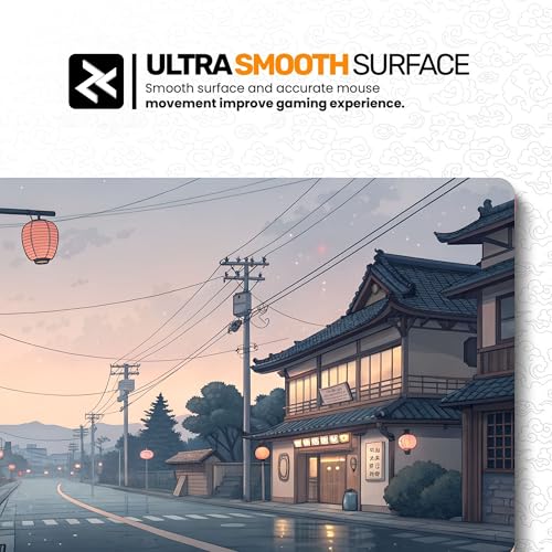 Image of Nostalgic Street Premium Desk Mat | Anti-Skid | Anti-Slip | 60 x 28 cm | Laptop Mat for Work from Home /Office /Gaming- Extended Mouse pad and Keyboard Desk mat