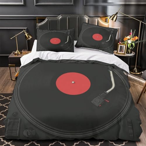 Platine vinyle housse de couette imprimé 3D super douce et résistante