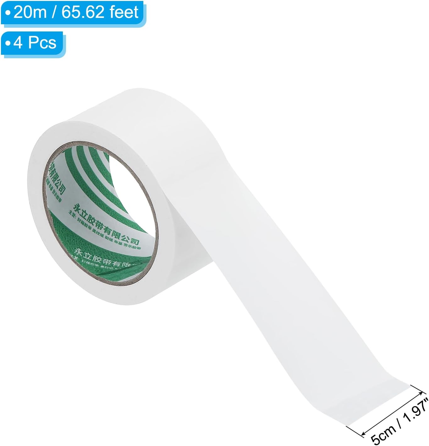 PATIKIL Pickleball Court Tape 2 in x 66ft, 4Pcs Pickleball Court Marking Kit for Indoor/Outdoor Tennis Volleyball Badminton Court, White