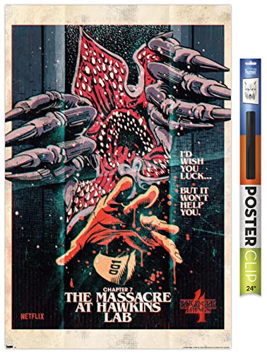 Trends International Netflix Stranger Things: Season 4 - Massacre Wall Poster, 34L x 22.4W, Premium Poster & Clip Bundle