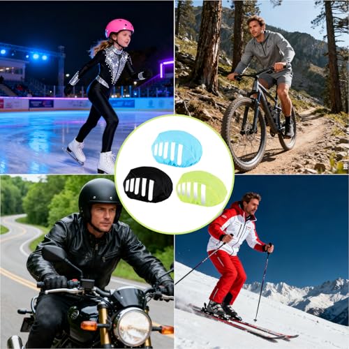 3 Stück Regenschutz Fahrradhelm Wasserdicht, Regenhaube Fahrradhelme Regenüberzug, Fahrrad Regenschutz für Fahrradhelm überzug Wasserdicht Reflektierender Helmüberzug Helmschutz für Fahrten Reisen