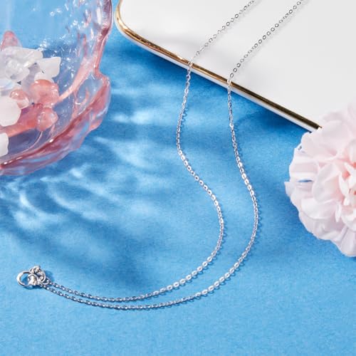 Beebeecraft 1 Box 1Pc 925 Sterling Silver Cable Chain 1mm Thin Italian Necklace Chain with Lobster Claw Clasps for DIY Jewellery Making (18 Inch) - Image 4