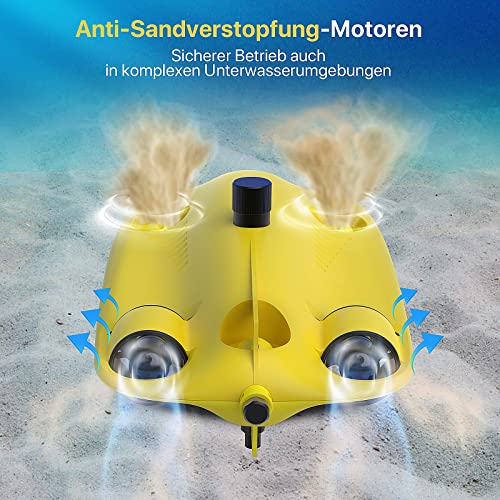 Foto von gladius Unterwasserdrohne, Mini S UHD Unterwasserfahrzeug mit 4K+EIS-Bildstabilisierungskamera, Echtzeitanzeige, Direktverbindungs-Fernbedienung, Tauchgang bis 330 Fuß unter Wasser, tragbares ROV
