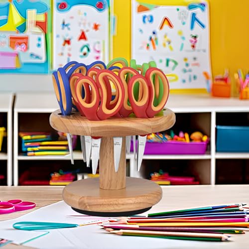 Tesoura infantil para sala de aula, escola, estudantes, com suporte (embalagem a granel de professor