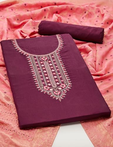 Image of Amazon Brand - Myx Women's Unstitched Embroidered Salwar Suit Dress Material With Dupatta