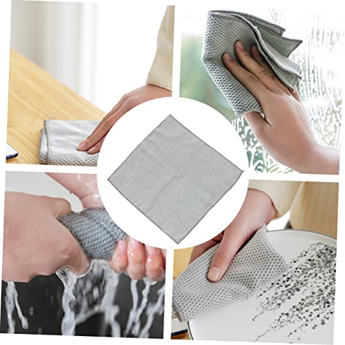 Cabilock 3 Pcs Dishcloth Glass Towel Dishcloth Glass Towels Microfiber Dish Cloth Cleaning Rags Wash Cloth Washing Microfiber Cloths Industrial Rags Cleaning Towels Dish Towels Grey Glass #TOP4