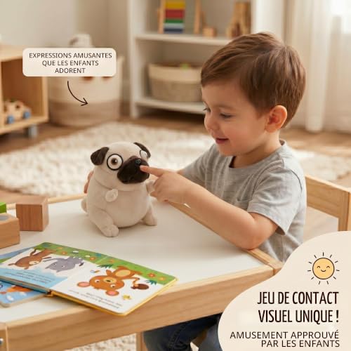 KUKUShining Peluche Mignonne de Carlin Peluche Douce et Moelleuse pour Enfants Amoureux des Chiens et Cadeau Unique pour Fans de Carlins et Anniversaires(Pug) – vue 6