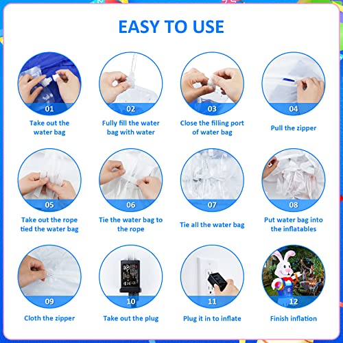 Eaone 6Ft Easter Inflatable Outdoor Decorations Blow Up Yard Decoration Inflatable Bunny Egg With Built-In Led Lights For Indoor Outdoor Holiday Decor, Garden, Yard And Lawn Easter Decorations #TOP3