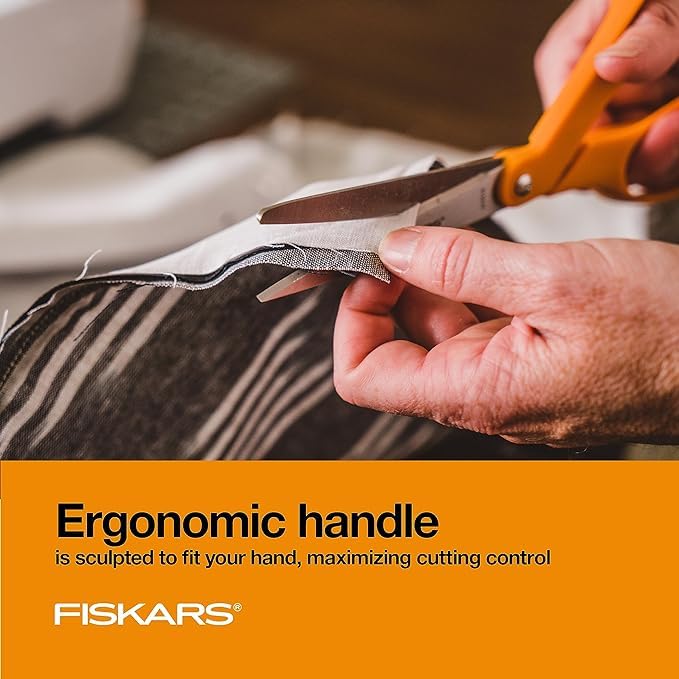 Fiskars 8" Original Orange-Handled Stainless Steel Scissors, Ergonomic and Keeps Material Flat, Sharp All-Purpose Paper and Fabric Scissors for Office, Arts, and Crafts image 7