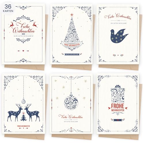 AmzLinkal WHK-D2 - Tarjetas de Navidad (36 unidades, con sobre)
