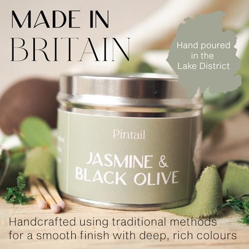 Pintail Candles Classic Tin (Jasmine and Black Olive Home Fragrance) Scented Candles Long Burning (35 Hour Burn Time) - Image 2