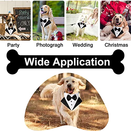 Formal Dog Tuxedo Wedding Bandana Costume Puppy Collar with Bow Tie Pet Graduation Dress-up Adjustable Neckerchief for Small Medium Large Dogs Cats (Medium) Formal Dog Tuxedo Wedding Bandana Costume Puppy Collar with Bow Tie Pet Graduation Dress-up Adjustable Neckerchief for Small Medium Large Dogs Cats (Medium)