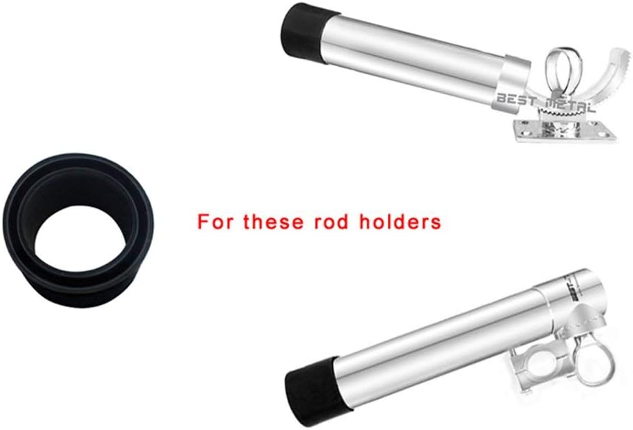 Black Rubber Fishing Rod Holder Tackle Cap Kit fit for Rod Holder Pole Rest Rack Insert Protectors (10Pieces)