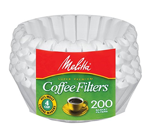 Melitta Junior 4-6 Cup Basket Coffee Filters, White, 200 Count (Pack of 12) 2400 Total Filters Count