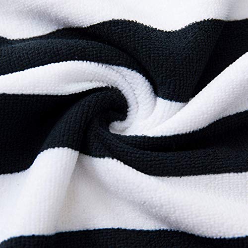 NovForth Oversized Beach Towel 41x73inch Extra Large Microfiber Striped Sand Free Pool and Swim Towels Quick Dry for Adults and Kids Super Absorbent