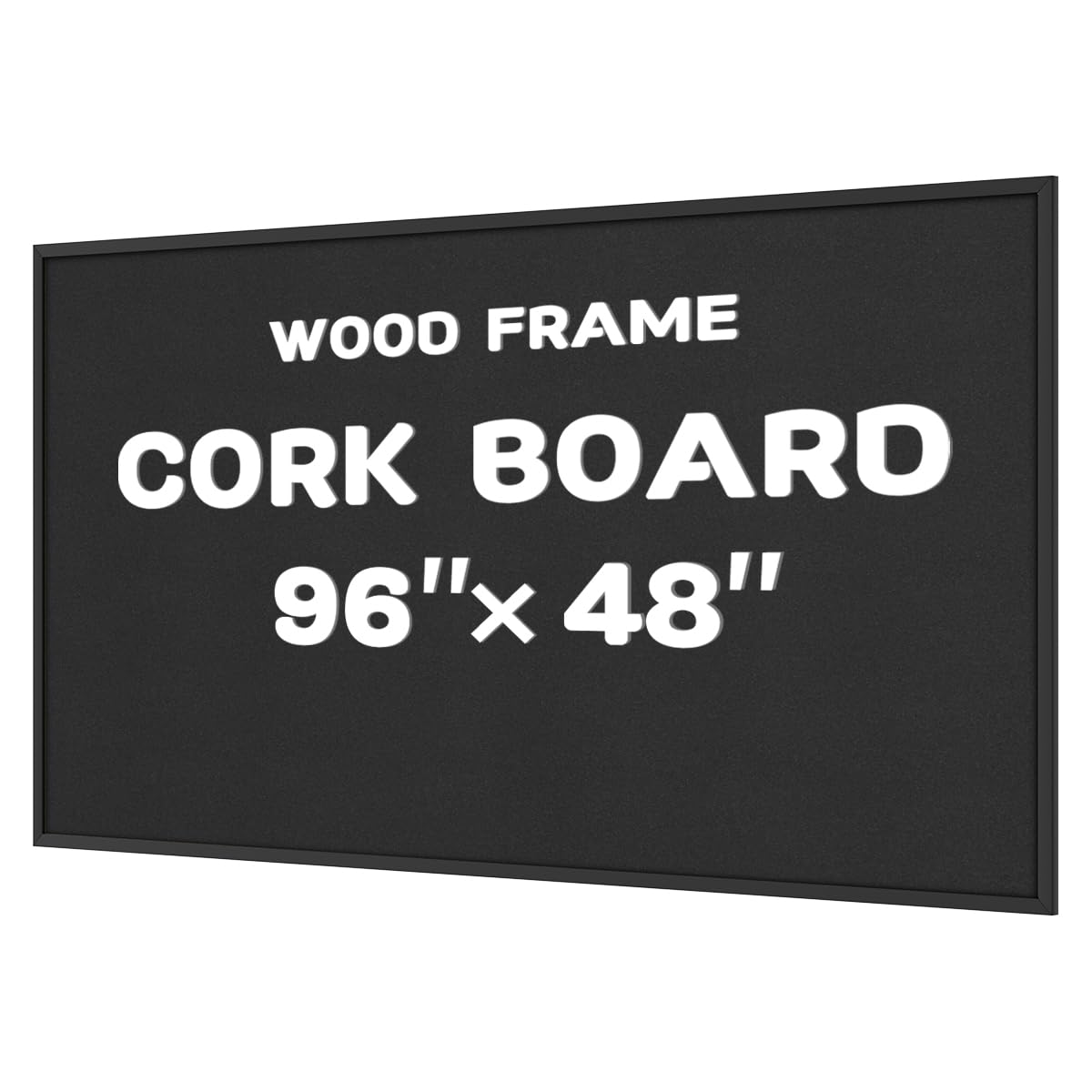 INNOVART Extra Large Cork Bulletin Board 96"X48" with 40 Push Pins, Corkboard with Black Wood Frame, Cork Notice Board Message Board for Wall, Wall