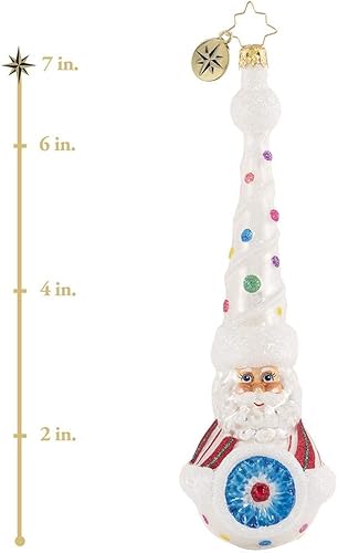 Miniatura 3 de Christopher Radko Decoración de árbol de Navidad de cristal europeo hecho a mano caramelo y dulces, caramelo punteado Claus